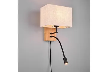 Trio Lighting Nilam Vegglampe med leselampe 25 cm LED + E27 tre - Belysning - Innendørsbelysning & Lamper - Vegglampe