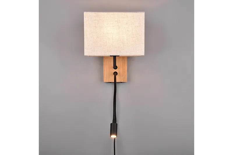 Trio Lighting Nilam Vegglampe med leselampe 25 cm LED + E27 tre - Belysning - Innendørsbelysning & Lamper - Vegglampe