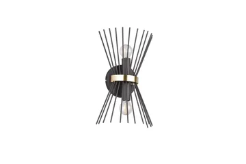 Trio Lighting Rod Vegglampe 2xE14 Svart/Gull - Belysning - Innendørsbelysning & Lamper - Vegglampe