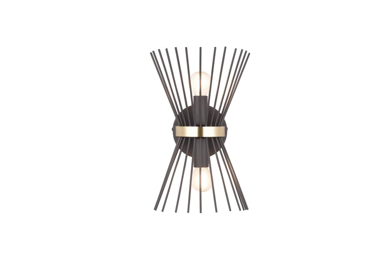 Trio Lighting Rod Vegglampe 2xE14 Svart/Gull - Belysning - Innendørsbelysning & Lamper - Vegglampe