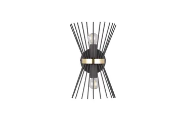 Trio Lighting Rod Vegglampe 2xE14 Svart/Gull - Belysning - Innendørsbelysning & Lamper - Vegglampe