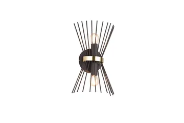 Trio Lighting Rod Vegglampe 2xE14 Svart/Gull - Belysning - Innendørsbelysning & Lamper - Vegglampe