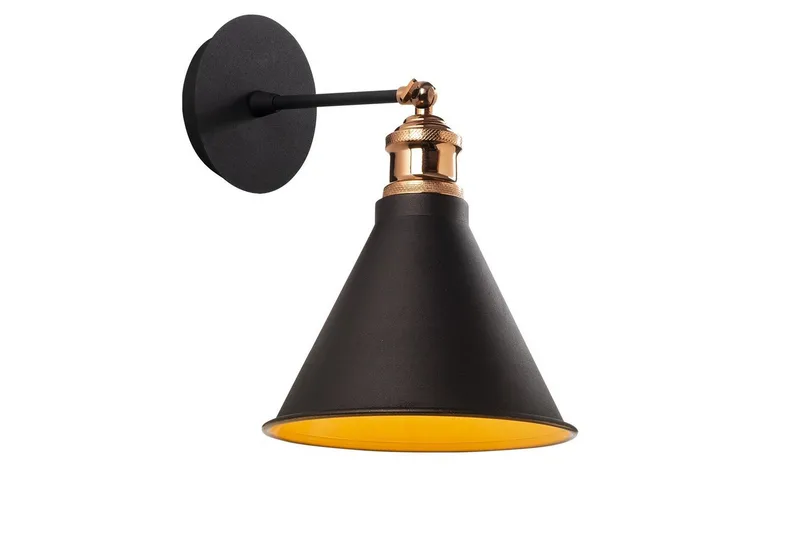 Vegg lampe Adrim Svart, Svart
