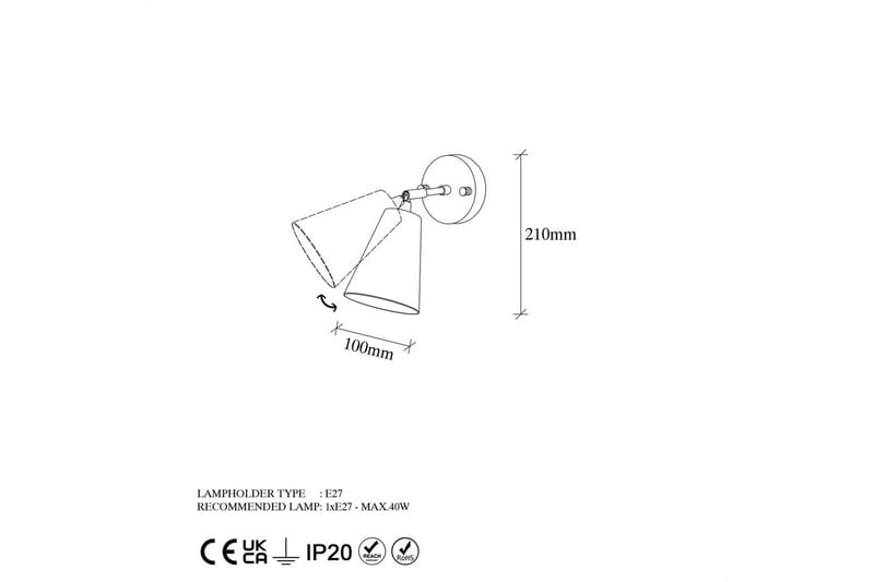 Vegg lampe Avraen Gull - Gull - Belysning - Innendørsbelysning & Lamper - Vegglampe