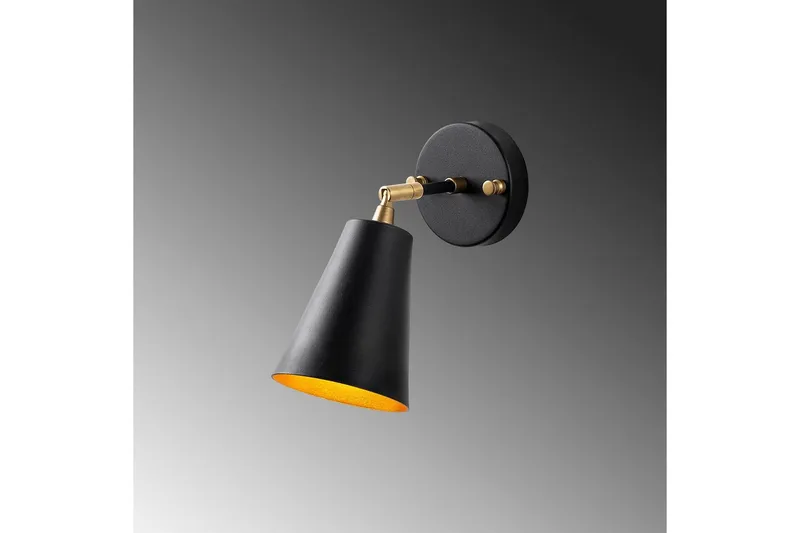 Vegg lampe Avraen Svart / Gull - Svart / Gull - Belysning - Innendørsbelysning & Lamper - Vegglampe