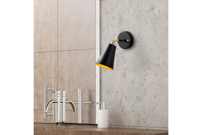 Vegg lampe Avraen Svart / Gull - Svart / Gull - Belysning - Innendørsbelysning & Lamper - Vegglampe