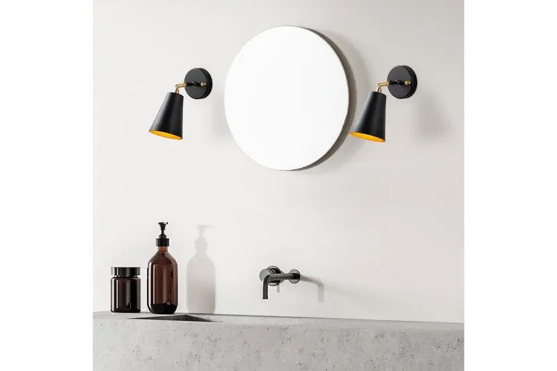 Vegg lampe Avraen Svart / Gull - Svart / Gull - Belysning - Innendørsbelysning & Lamper - Vegglampe