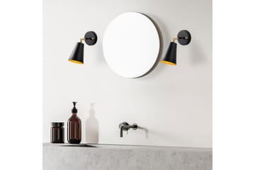 Vegg lampe Avraen Svart / Gull - Svart / Gull - Belysning - Innendørsbelysning & Lamper - Vegglampe