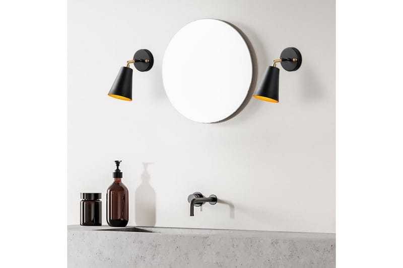 Vegg lampe Avraen Svart / Gull - Svart / Gull - Belysning - Innendørsbelysning & Lamper - Vegglampe