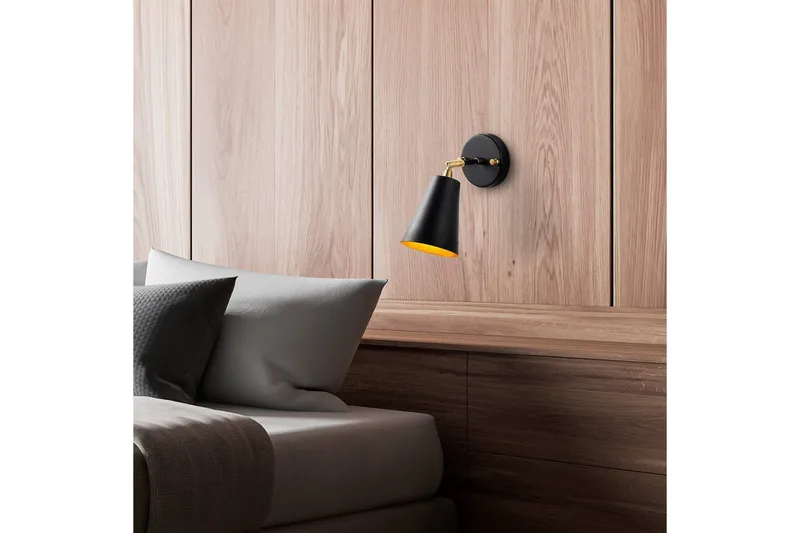 Vegg lampe Avraen Svart / Gull - Svart / Gull - Belysning - Innendørsbelysning & Lamper - Vegglampe