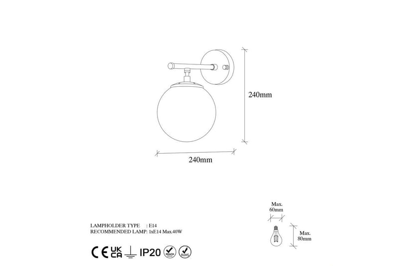 Vegg lampe Berriarenr Skinnende Gull - Skinnende Gull - Belysning - Innendørsbelysning & Lamper - Vegglampe