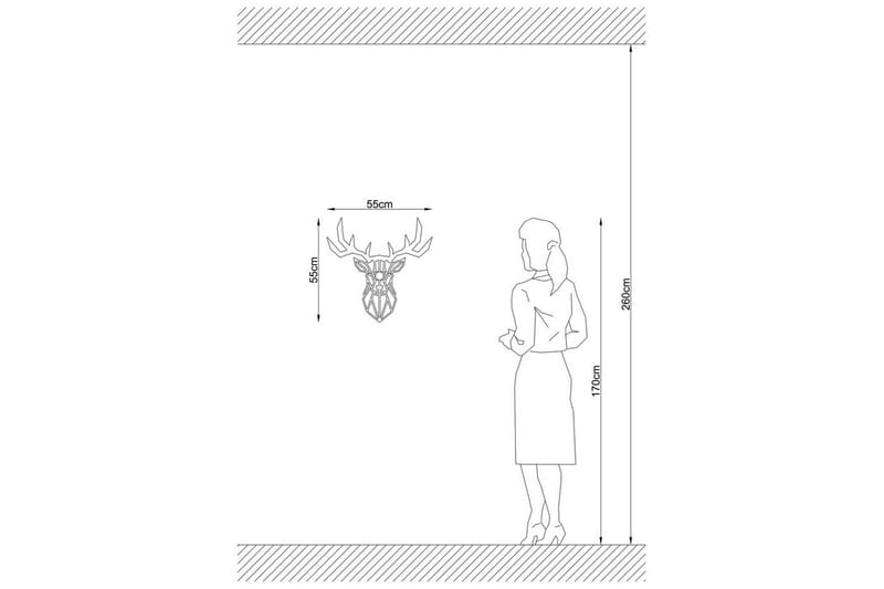 Vegg lampe Brilo Deer Svart - Svart - Belysning - Innendørsbelysning & Lamper - Vegglampe