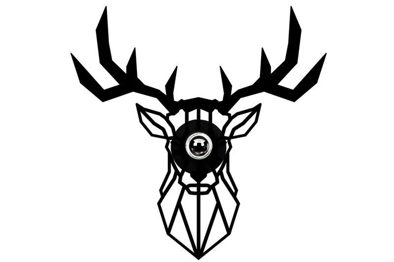 Vegg lampe Brilo Deer Svart, Svart