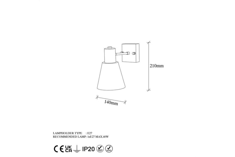 Vegg lampe Feira Gull - Gull - Belysning - Innendørsbelysning & Lamper - Vegglampe