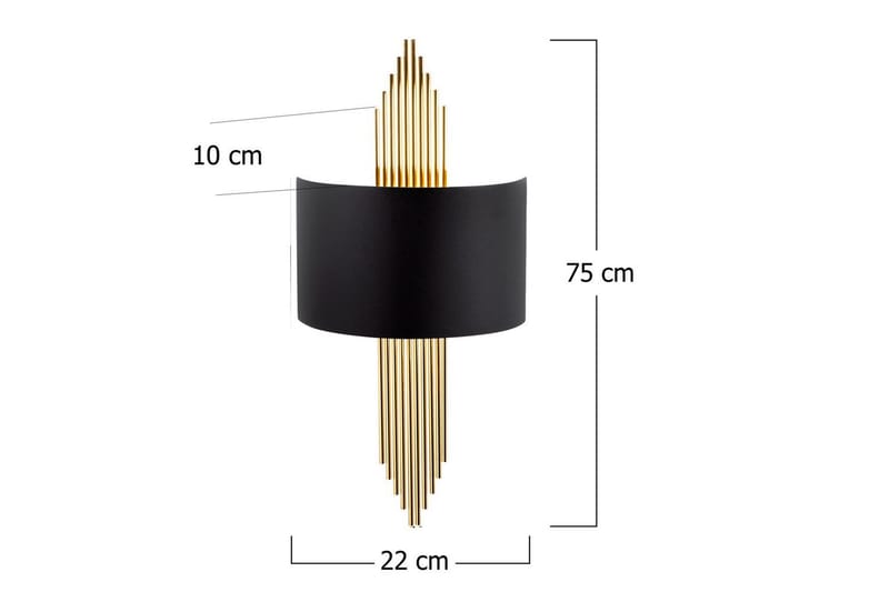 Vegg lampe Grelon Svart / Gull - Svart / Gull - Belysning - Innendørsbelysning & Lamper - Vegglampe