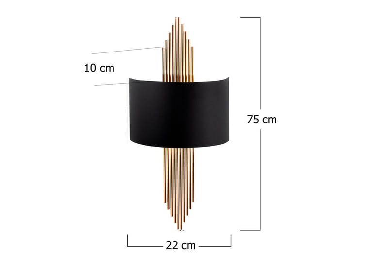 Vegg lampe Grelon Svart / Kobber - Svart / Kobber - Belysning - Innendørsbelysning & Lamper - Vegglampe