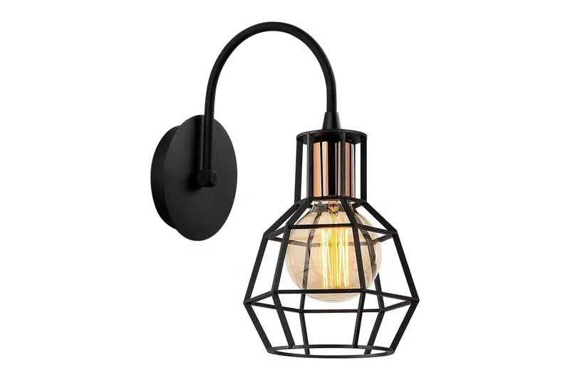 Vegg lampe Halieland svart / bronse, Svart