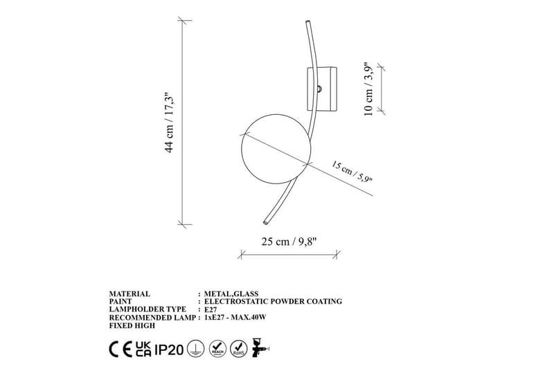 Vegg lampe Kimbell Gull - Gull - Belysning - Innendørsbelysning & Lamper - Vegglampe