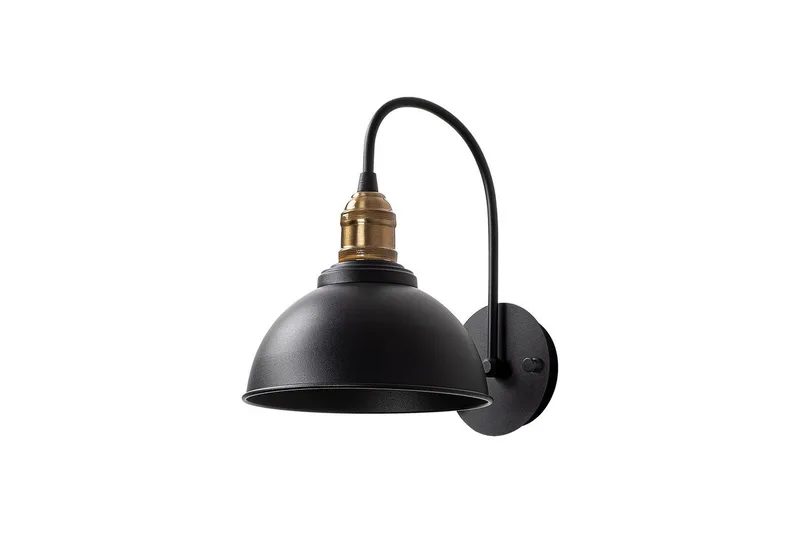 Vegg lampe Masatsune Svart / Antikk, Svart / Antikk