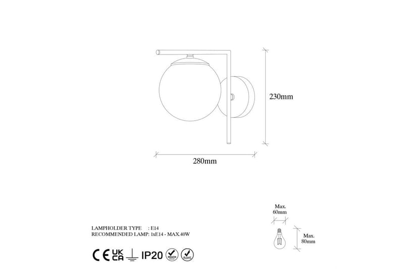 Vegg lampe Olan Antikk Hvit - Hvit - Belysning - Innendørsbelysning & Lamper - Vegglampe
