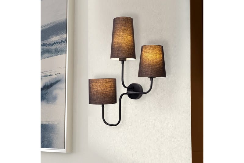 Vegg lampe Rihan Svart - Svart - Belysning - Innendørsbelysning & Lamper - Vegglampe