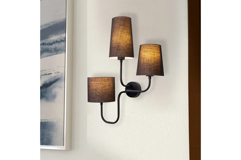 Vegg lampe Rihan Svart - Svart - Belysning - Innendørsbelysning & Lamper - Vegglampe