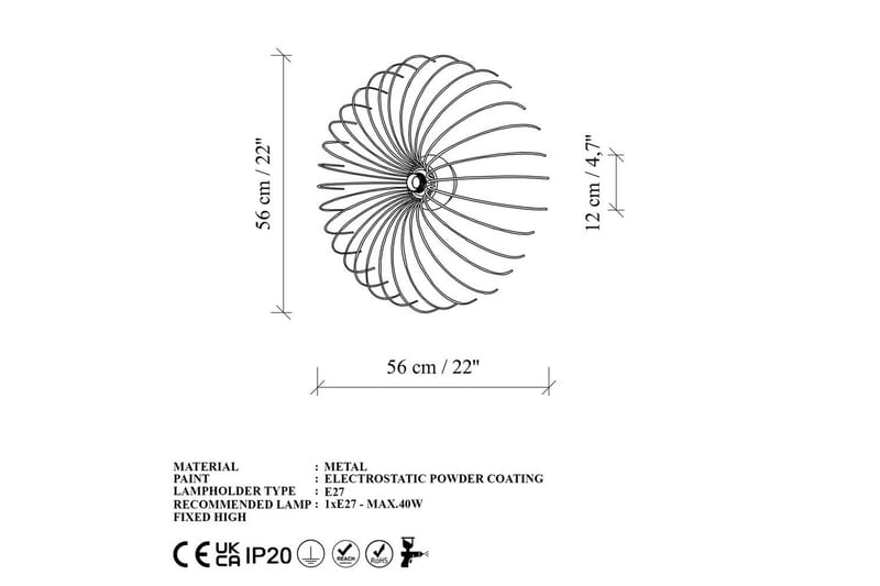 Vegg lampe Sadortel gull - 56 x 16 x 56 cm - Belysning - Innendørsbelysning & Lamper - Vegglampe