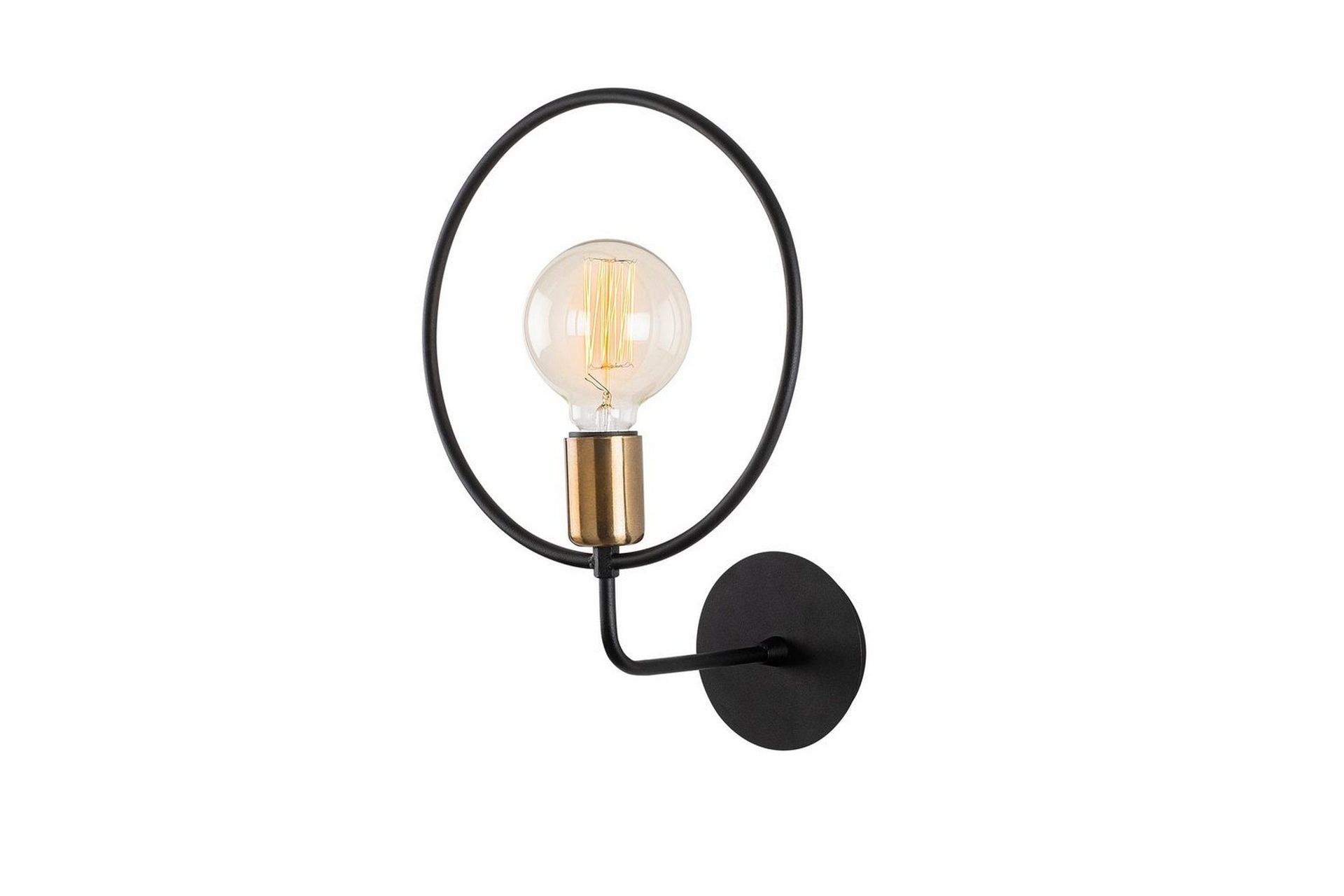 Vegg lampe Sirkel Svart - Svart