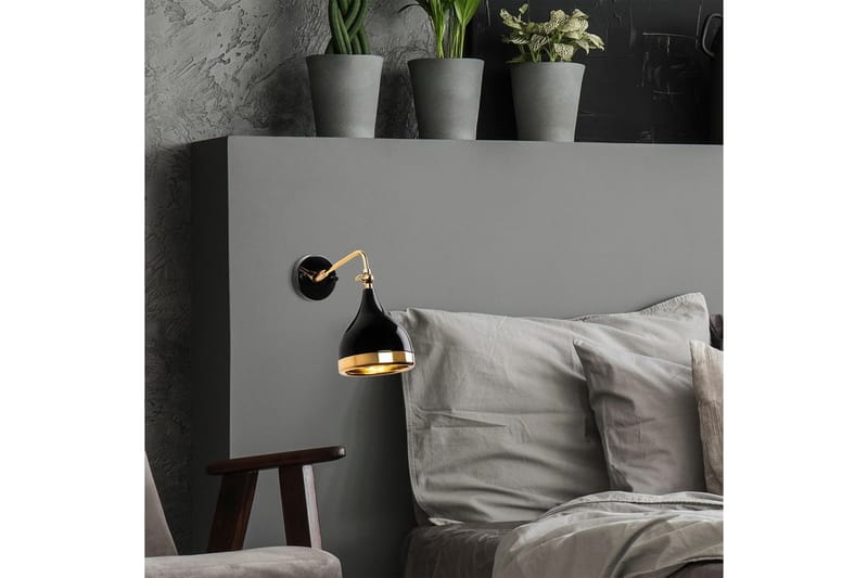 Vegg lampe Soodz Svart / Gull - Svart / Gull - Belysning - Innendørsbelysning & Lamper - Vegglampe