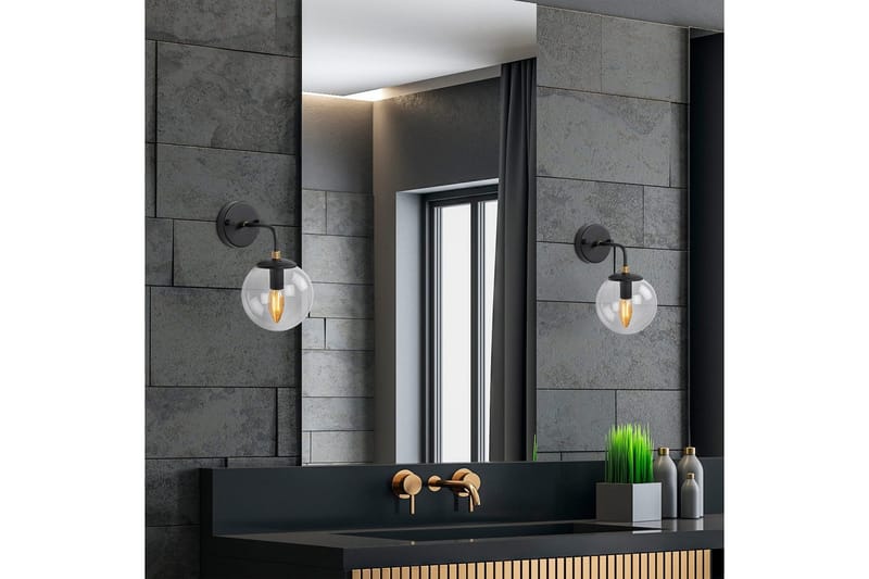 Vegg lampe Soona Svart / Gull - Svart / Gull - Belysning - Innendørsbelysning & Lamper - Vegglampe