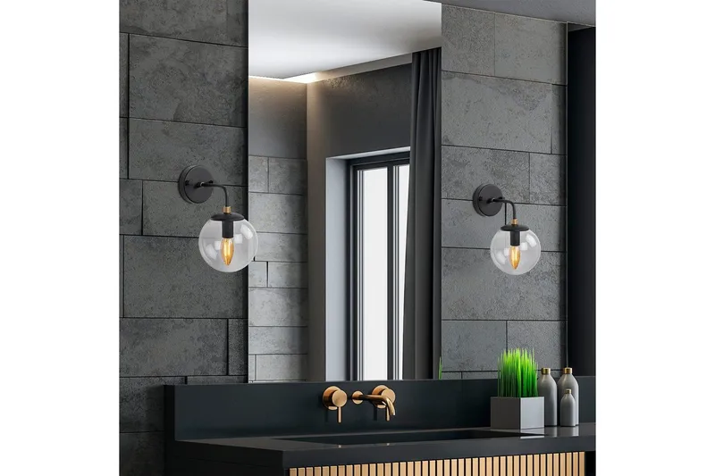 Vegg lampe Soona Svart / Gull - Svart / Gull - Belysning - Innendørsbelysning & Lamper - Vegglampe