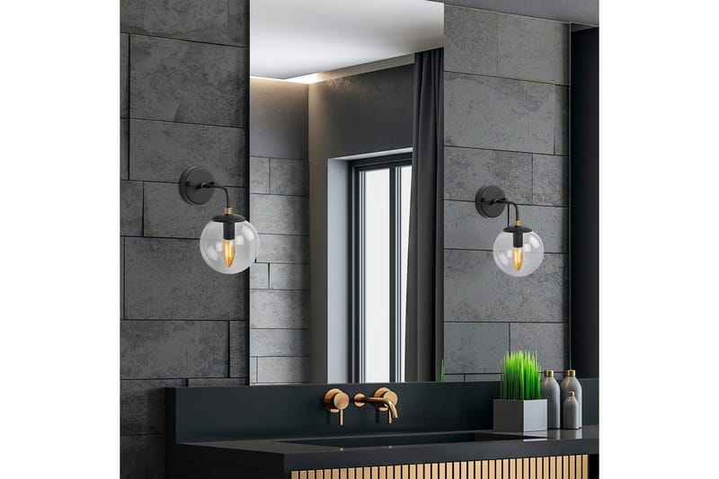 Vegg lampe Soona Svart / Gull - Svart / Gull - Belysning - Innendørsbelysning & Lamper - Vegglampe