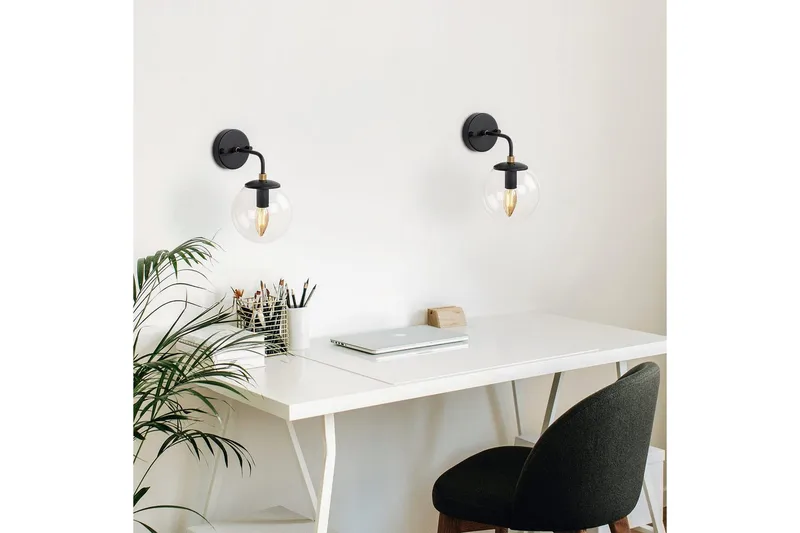 Vegg lampe Soona Svart / Gull - Svart / Gull - Belysning - Innendørsbelysning & Lamper - Vegglampe