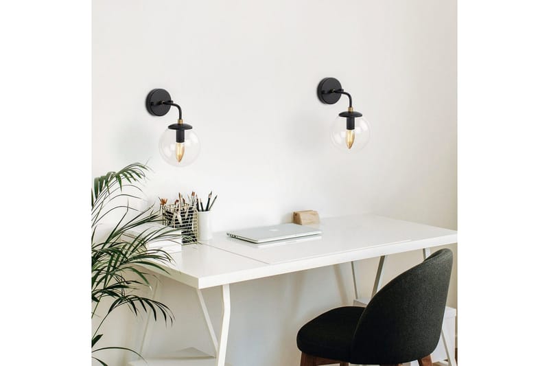 Vegg lampe Soona Svart / Gull - Svart / Gull - Belysning - Innendørsbelysning & Lamper - Vegglampe