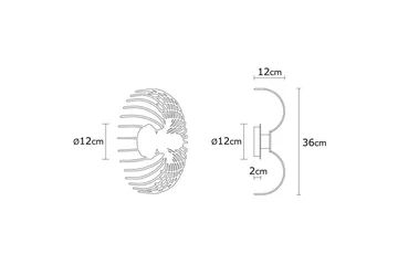 Vegg lampe Subbersta Svart - Diameter: 12 cm - Belysning - Innendørsbelysning & Lamper - Vegglampe
