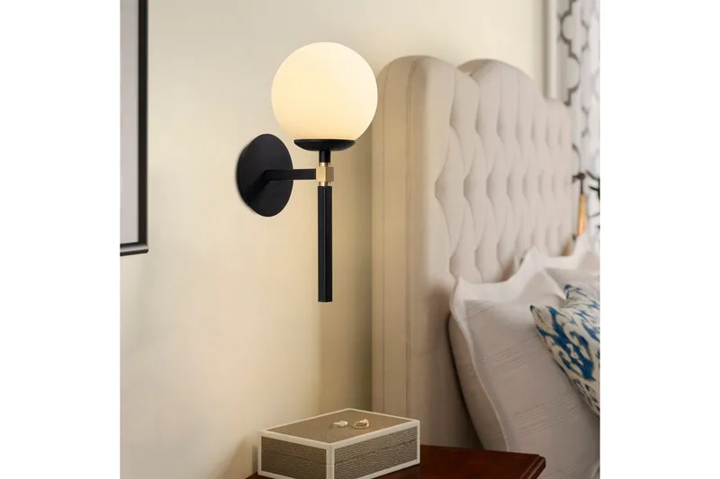 Vegg lampe Sudasalle Svart / Hvit - Svart/Hvit - Belysning - Innendørsbelysning & Lamper - Vegglampe