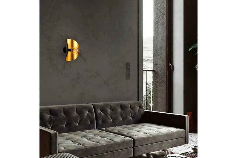 Vegg lampe Sugana Giada Svart / Gull - Gull/Svart - Belysning - Innendørsbelysning & Lamper - Vegglampe