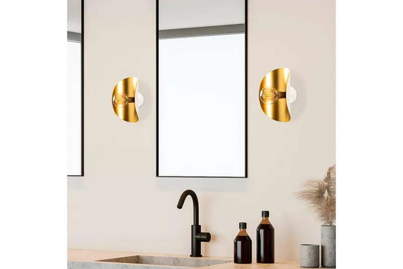 Vegg lampe Sugana Vira Hvit / Gull - Gull/Hvit - Belysning - Innendørsbelysning & Lamper - Vegglampe