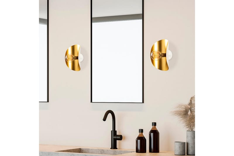 Vegg lampe Sugana Vira Hvit / Gull - Gull/Hvit - Belysning - Innendørsbelysning & Lamper - Vegglampe