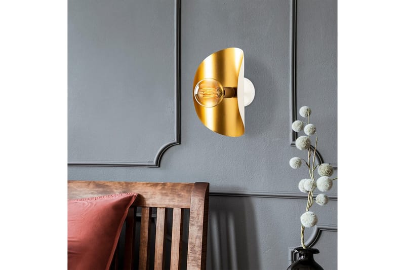 Vegg lampe Sugana Vira Hvit / Gull - Gull/Hvit - Belysning - Innendørsbelysning & Lamper - Vegglampe