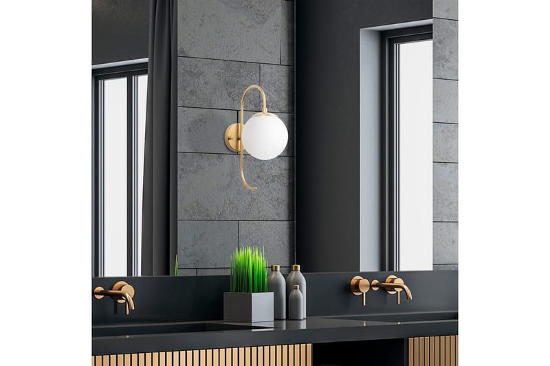 Vegg lampe Thalara Skinnende Gull - Skinnende Gull - Belysning - Innendørsbelysning & Lamper - Vegglampe