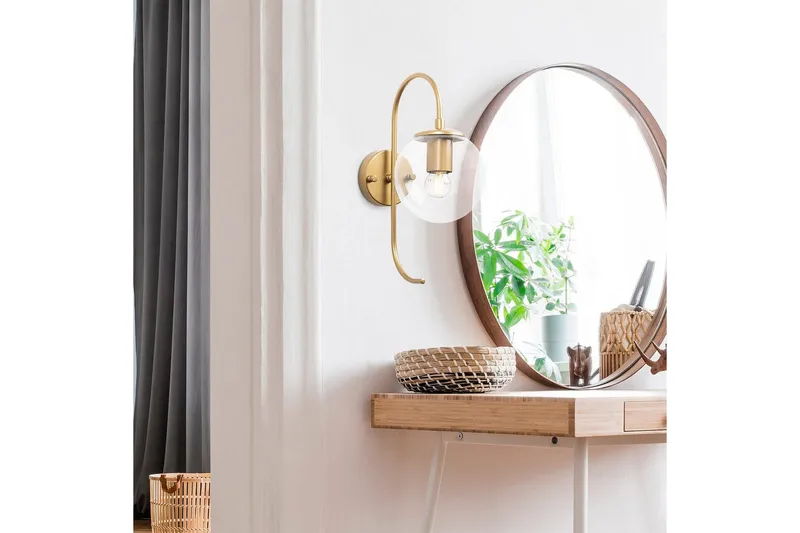 Vegg lampe Thalara Skinnende Gull Transparent - Skinnende Gull Transparent - Belysning - Innendørsbelysning & Lamper - Vegglampe