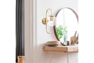 Vegg lampe Thalara Skinnende Gull Transparent - Skinnende Gull Transparent - Belysning - Innendørsbelysning & Lamper - Vegglampe