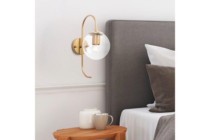 Vegg lampe Thalara Skinnende Gull Transparent - Skinnende Gull Transparent - Belysning - Innendørsbelysning & Lamper - Vegglampe