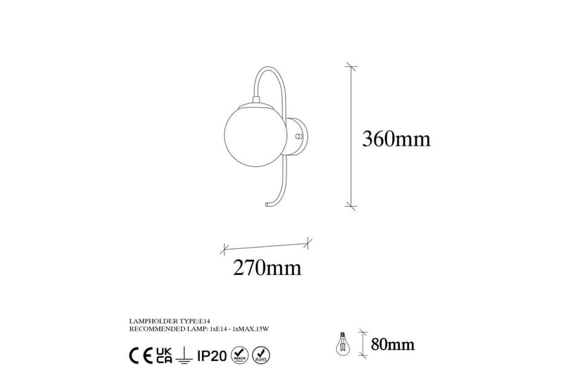 Vegg lampe Thalara Skinnende Gull Transparent - Skinnende Gull Transparent - Belysning - Innendørsbelysning & Lamper - Vegglampe