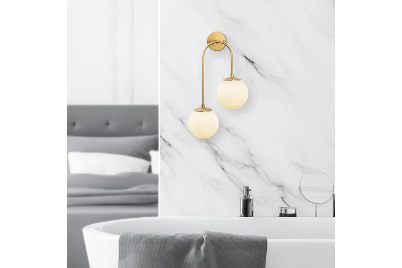 Vegg lampe Thalara To Skinnende Gull - Gull - Belysning - Innendørsbelysning & Lamper - Vegglampe