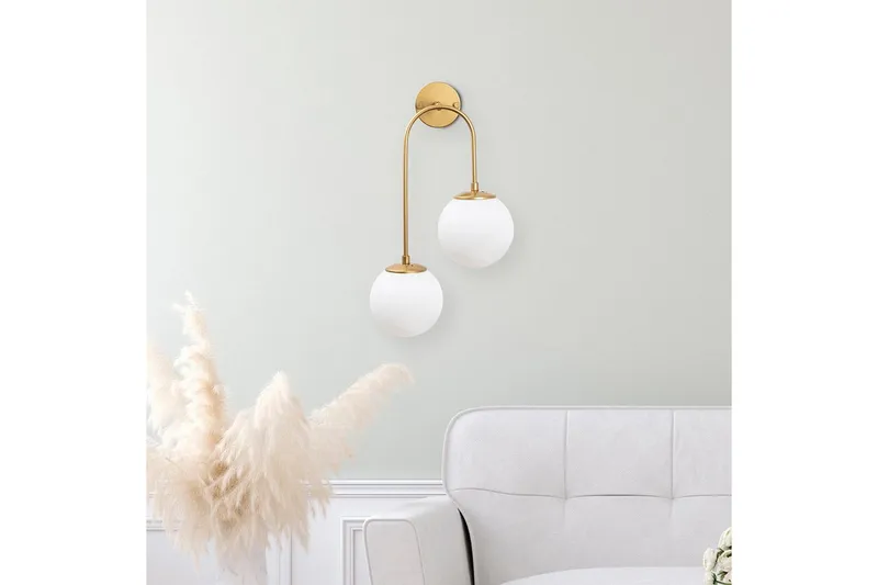 Vegg lampe Thalara To Skinnende Gull - Gull - Belysning - Innendørsbelysning & Lamper - Vegglampe