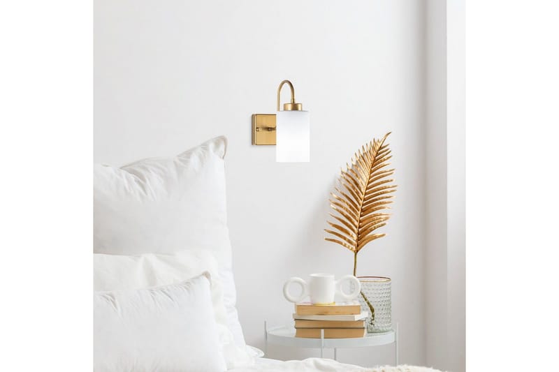 Vegg lampe Yalara Hvit / Gull - Hvit / Gull - Belysning - Innendørsbelysning & Lamper - Vegglampe