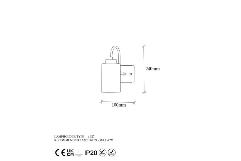 Vegg lampe Yalara Hvit / Gull - Hvit / Gull - Belysning - Innendørsbelysning & Lamper - Vegglampe