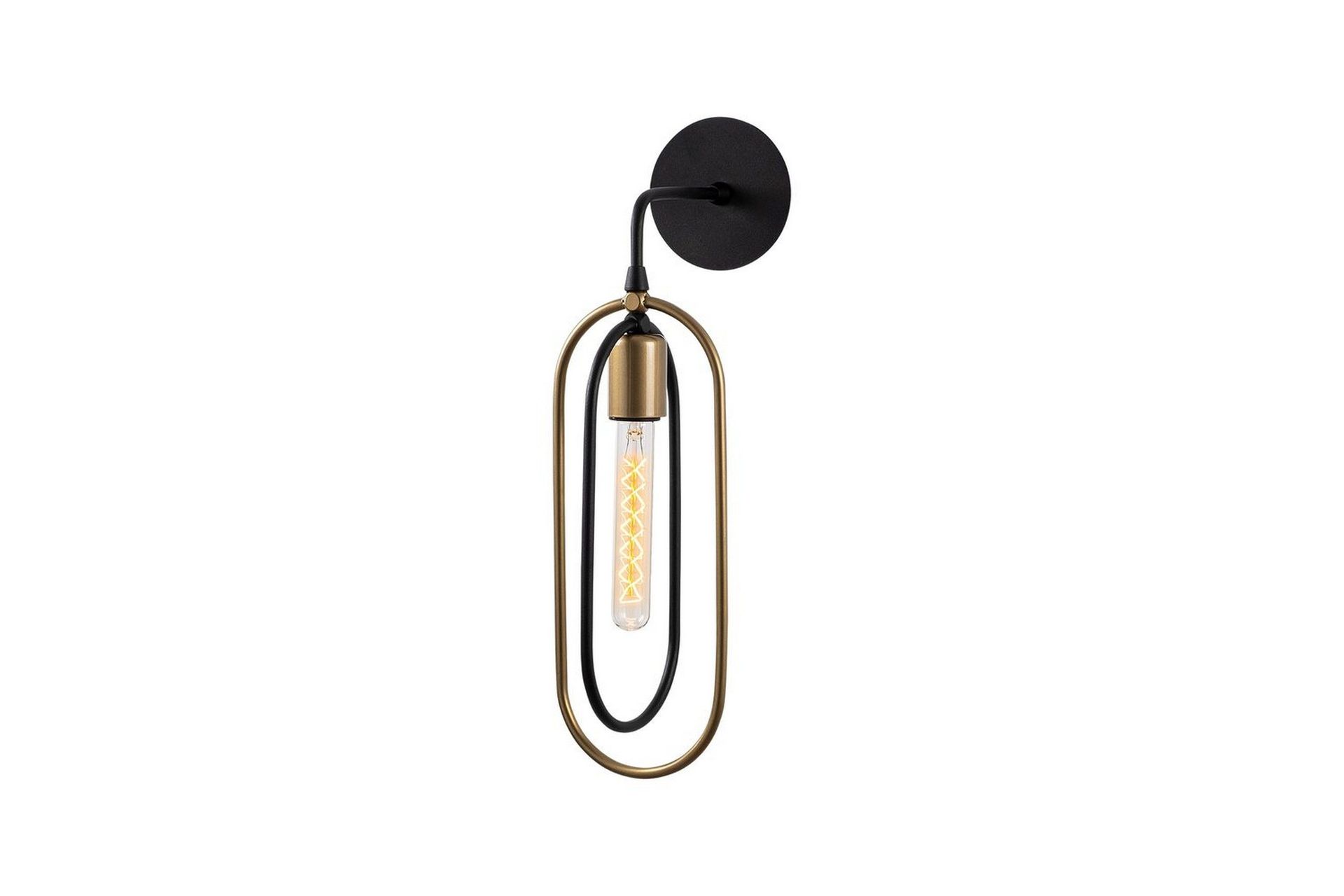 Vegg lampe Pindor Svart / Gull - Gull/Svart